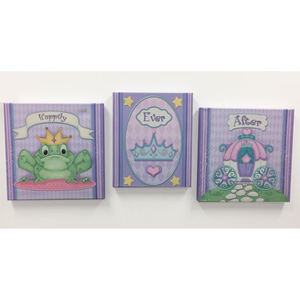 Borders Unlimited Princess Camryn Canvas Wall Art Set 3 Piece 90001